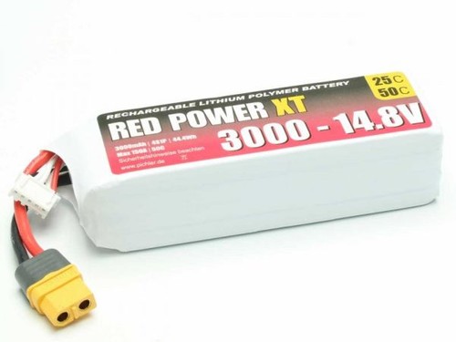Lipo akku red power - xt, 3000